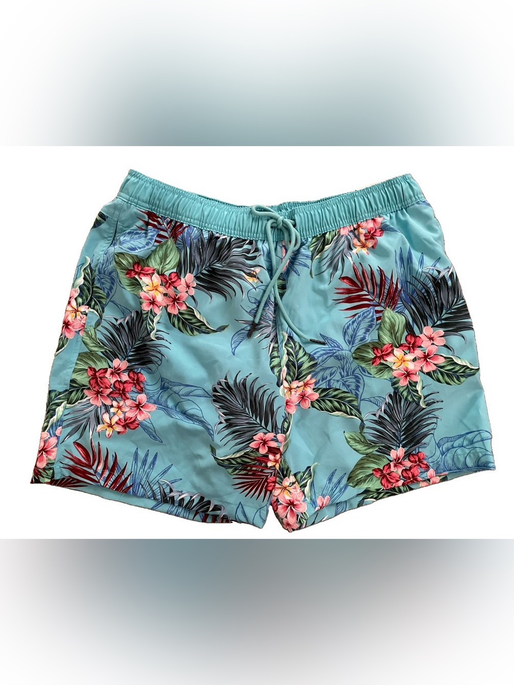 COVE Men's Blue Tropical Floral Swim Trunks NWT Designed in AUSTRALIA Size Large